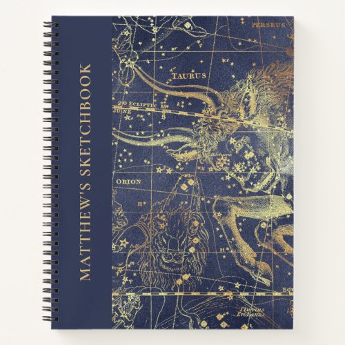 Astrological Starry Night Sketchbook with Name Notebook