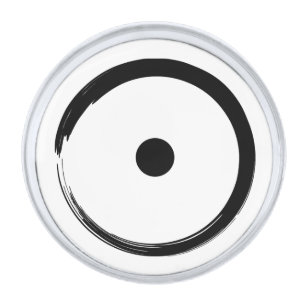 Astrological Sun Sign - Buddhism Zen Circle 1 Silver Finish Lapel Pin