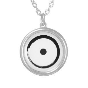 Astrological Sun Sign - Buddhism Zen Circle 1 Silver Plated Necklace