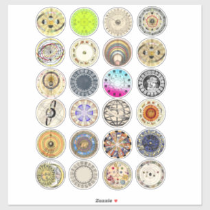 astrological zodiac charts celestial art collage sticker