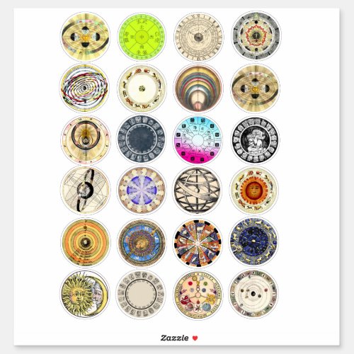  astrological zodiac charts celestial art collage  sticker
