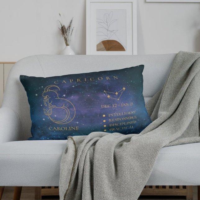 Astrological  Zodiac Sign Capricorn Name Gift Accent Pillow (Astrological Zodiac Sign Capricorn Name Gift Accent Pillow)