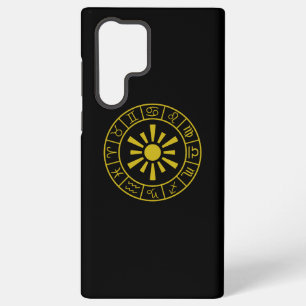 Astrological Zodiac Symbols Wheel+Sun Gold Samsung Galaxy S22 Ultra Case