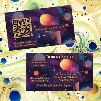 Astrologist Numerologist Celestial Psychic Healer Business Card