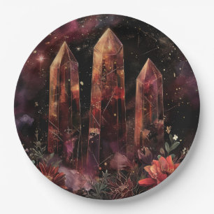 Astrology Amethyst Constellation Cosmic Paper Plates