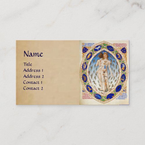 ASTROLOGY AND ZODIACAL SIGNS Astrologist Parchment Business Card