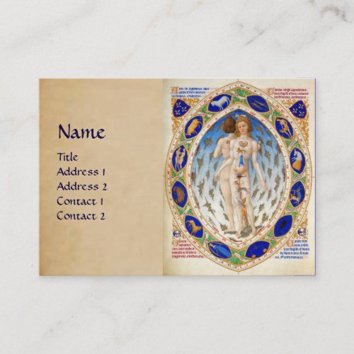 ASTROLOGY AND ZODIACAL SIGNS Astrologist Parchment Business Card