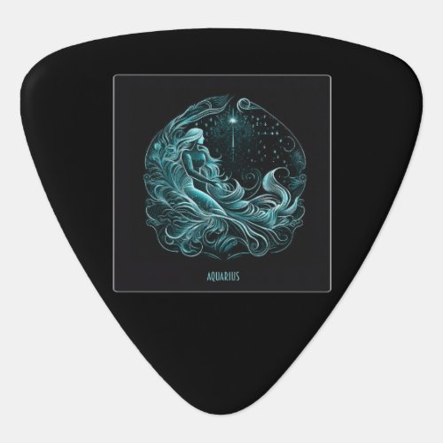 Astrology Aquarius Guitar Rock Pick