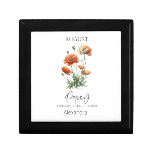 Astrology Birth Month August Flower Poppy Gift Box