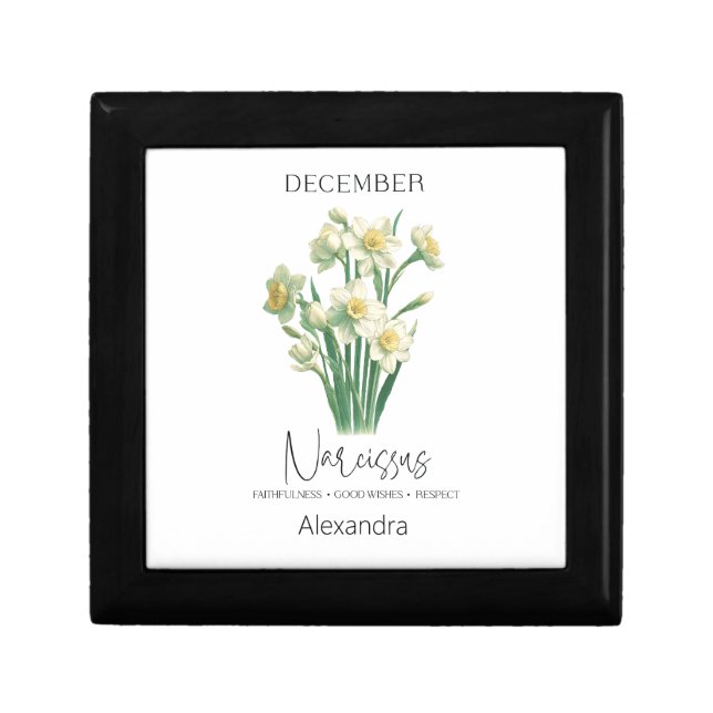 Astrology Birth Month December | Flower Narcissus Gift Box (Front)