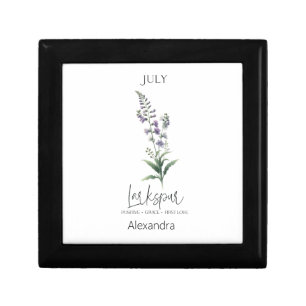 Astrology Birth Month July Flower Larkspur Gift Box