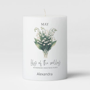 Astrology Birth Month May   Flower Lily Pillar Candle