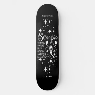 Astrology Black Skateboard with Scorpio Symbol