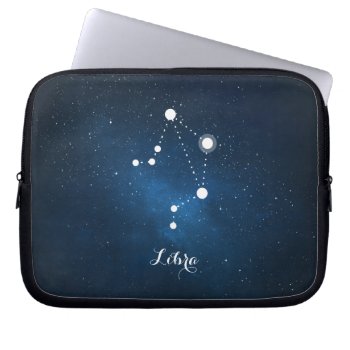 Astrology Blue Nebula Libra Zodiac Sign Laptop Sleeve by heartlockedcases at Zazzle