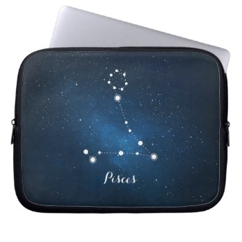 Astrology Blue Nebula Pisces Zodiac Sign Laptop Sleeve by heartlockedcases at Zazzle