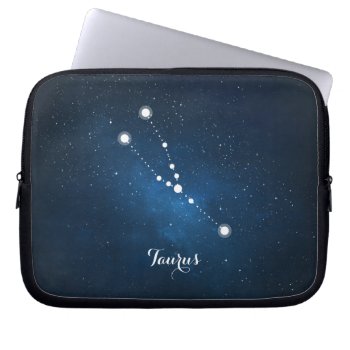 Astrology Blue Nebula Taurus Zodiac Sign Laptop Sleeve by heartlockedcases at Zazzle