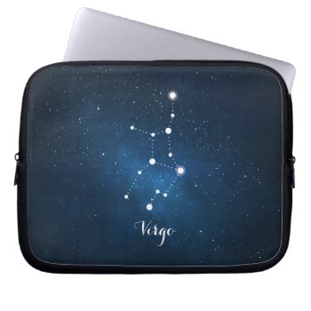 Astrology Blue Nebula Virgo Zodiac Sign Laptop Sleeve by heartlockedcases at Zazzle