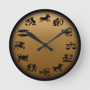 Astrology Clock Horoscope Clocks - Customize by artist_kim_hunter at Zazzle