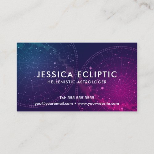 Astrology Constellations Chart Color Astrologer Business Card