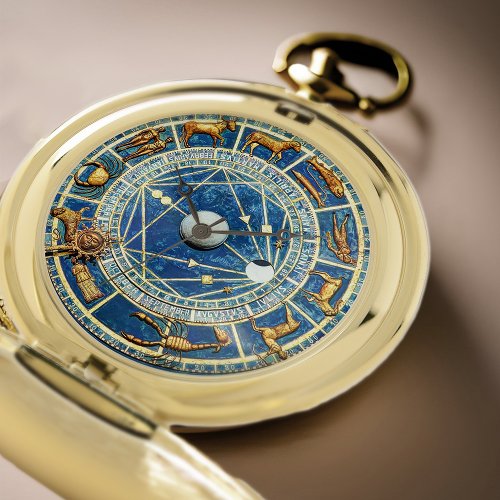 Astrology Constellations Elegant Vintage Celestial Pocket Watch