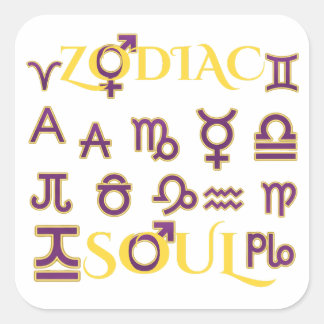 Astrology Design "Zodiac Soul" Horoscope Sign Gift Square Sticker