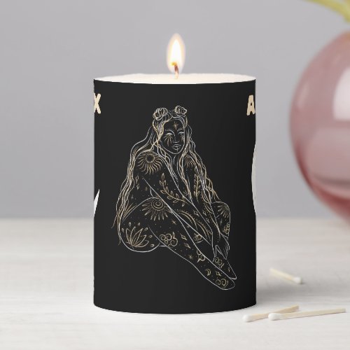 Astrology Girl   Pillar Candle