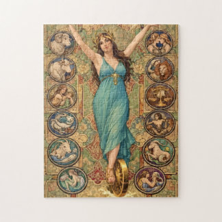 Astrology Goddess Art Nouveau Poster – Zodiac  Jigsaw Puzzle