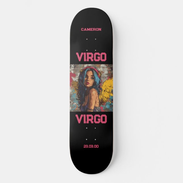 Astrology Graffiti Virgo Zodiac Skateboard (Front)