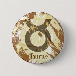 Astrology Grunge Taurus Button