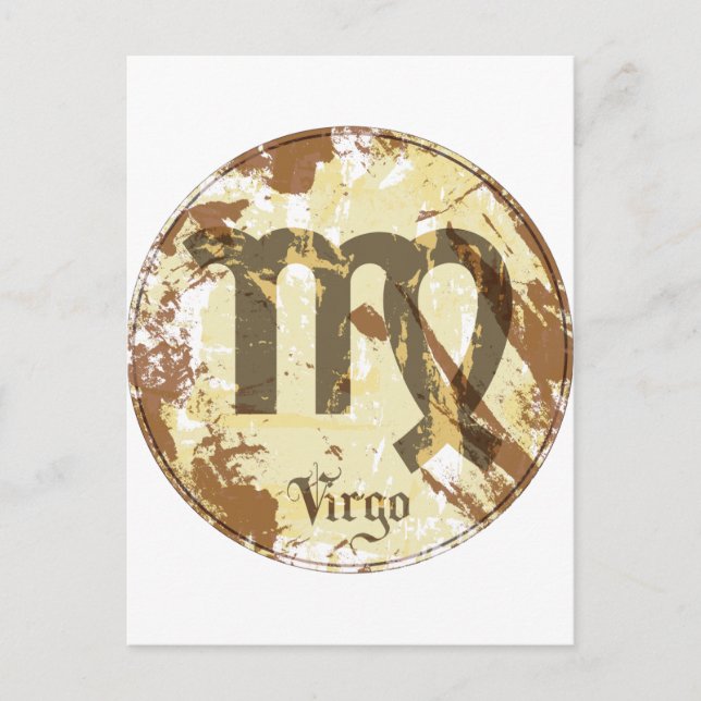 Astrology Grunge Virgo Postcard (Front)