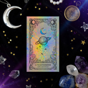 Astrology   Holographic Celestial Zodiac Branding Business Card