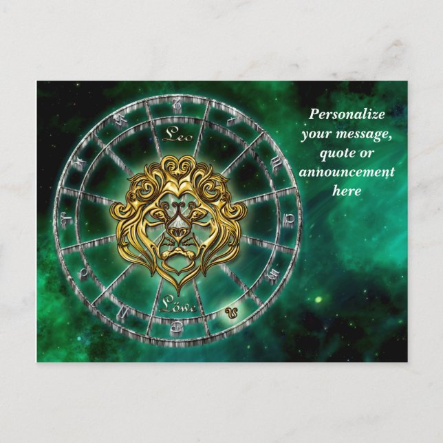 Astrology Leo Lion Horoscope Personalized Message Announcement Postcard (Front)