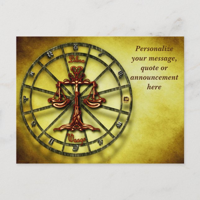 Astrology Libra Horoscope Personalized Message Announcement Postcard (Front)