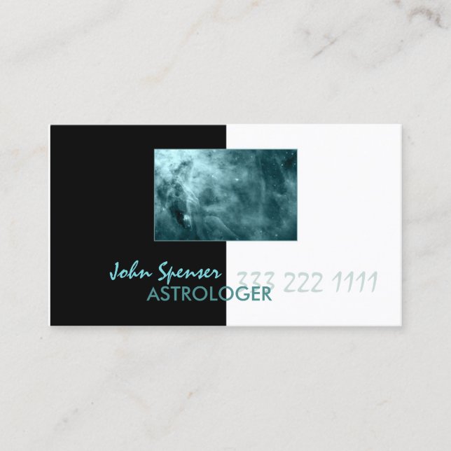 Astrology Metaphysical Blue Cosmos Galaxy Card (Front)