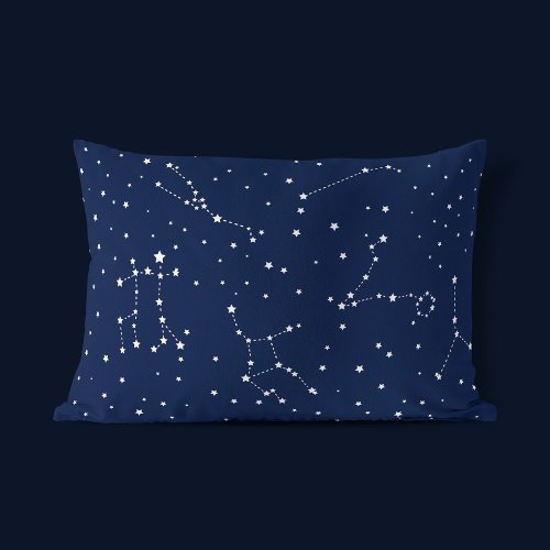 Astrology Navy White Stars Night Constellation Pillow Case