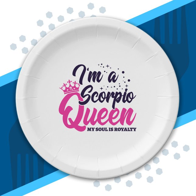 Astrology October November Birthday Scorpio Queen Paper Plates (Creator Uploaded)