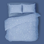 Astrology Pastel Blue White Stars Constellation Duvet Cover at Zazzle
