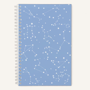 Astrology Pastel Blue White Stars Constellation Notebook