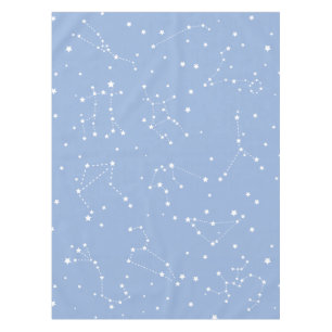 Astrology Pastel Blue White Stars Constellation Tablecloth