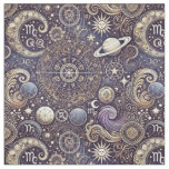Astrology Pattern-Detailed Zodiac and Celestial Fabric