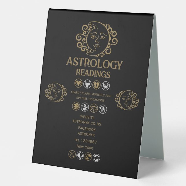 Astrology Reading Table Tent (Front)