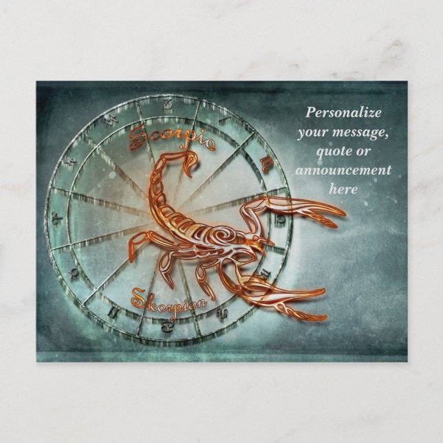 Astrology Scorpio Horoscope Personalize Message Postcard (Front)