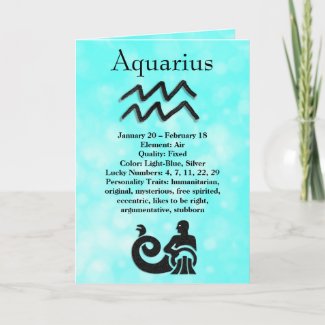 Astrology Sign Aquarius Horoscope Zodiac Card
