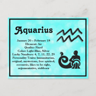 Astrology Sign Aquarius Horoscope Zodiac Postcard