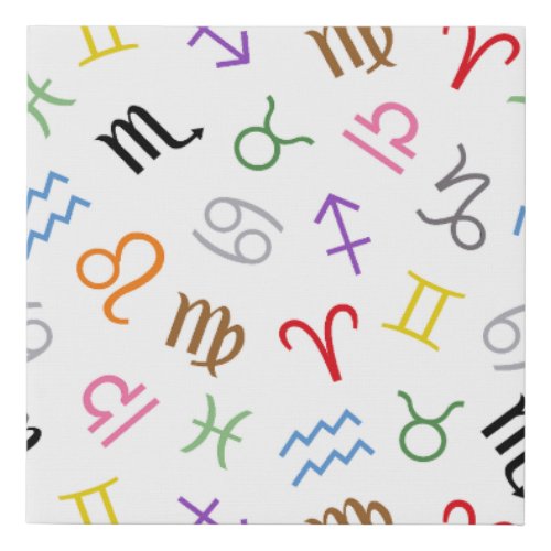 Astrology Sign Symbols Lg Pattern ColorWhite