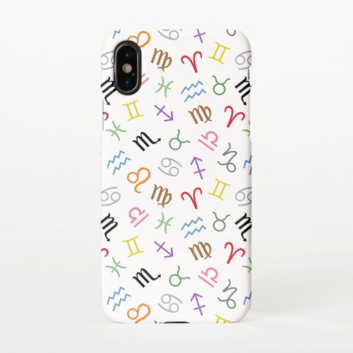 Astrology Sign Symbols Pattern ColorWhite Samsung iPhone XS Case