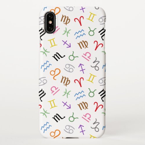 Astrology Sign Symbols Pattern ColorWhite Samsung iPhone XS Max Case