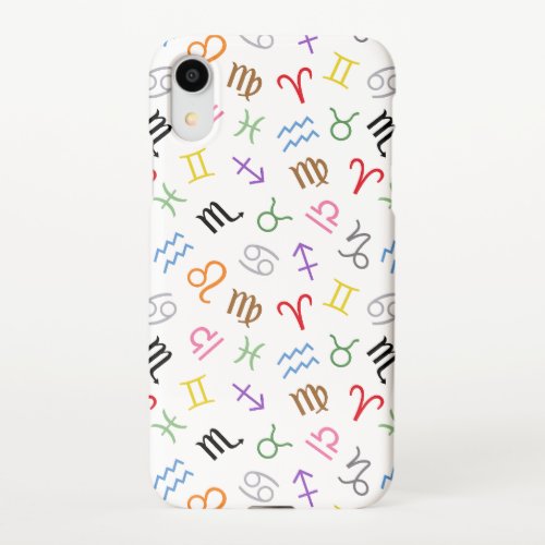 Astrology Sign Symbols Pattern ColorWhite Samsung iPhone XR Case