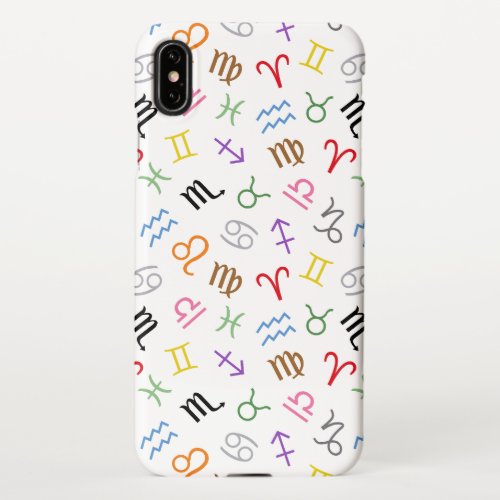 Astrology Sign Symbols Pattern ColorWhite Samsung iPhone XS Max Case