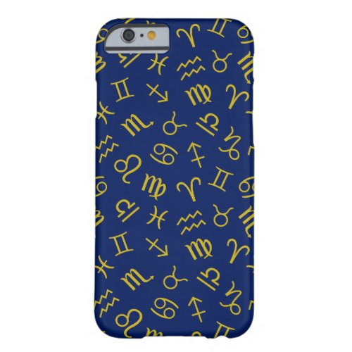 Astrology Sign Symbols Pattern GoldDk Blue Barely There iPhone 6 Case